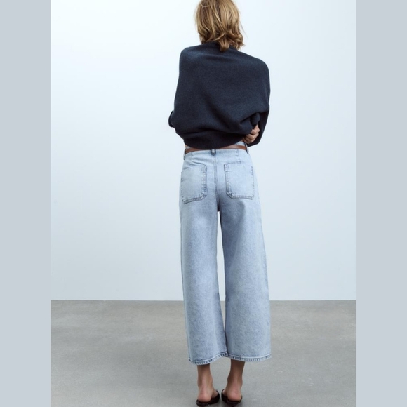 Zara Jeans High Rise Wide Leg Size 6 - Picture 12 of 13